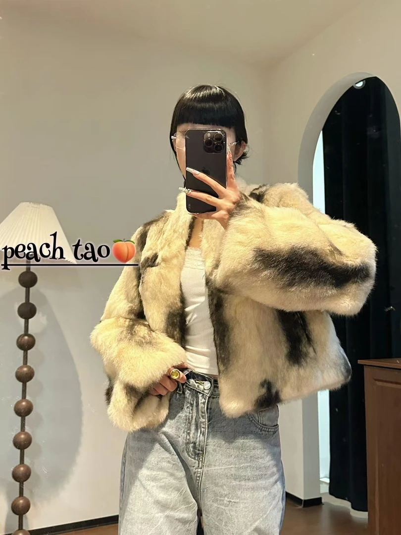 【艾鼬千金】时装款高定走秀兔毛皮草外套