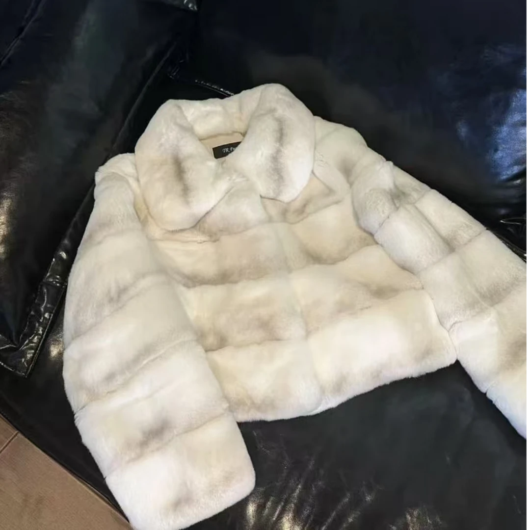 【TR】”小迪“青紫蓝 獭兔皮草外套短款