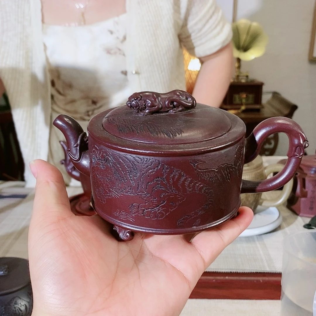 紫砂茶壶宜兴紫砂壶泡茶吃到好吃不