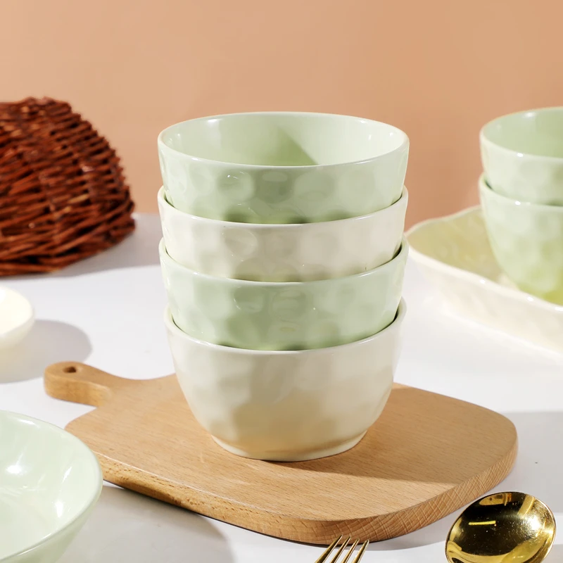 【粉丝福利】4.75英寸石头纹饭碗家用陶瓷米饭碗创意个性汤碗泡面碗