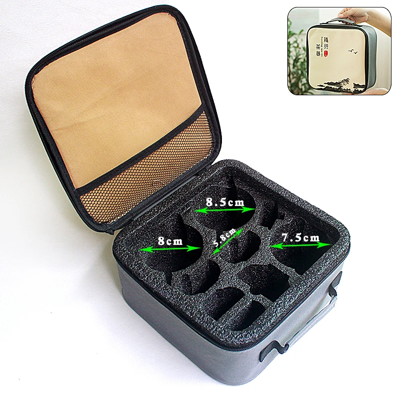 茶具收纳包便携茶具保护包旅行包防震一壶四杯两杯手提包皮质包