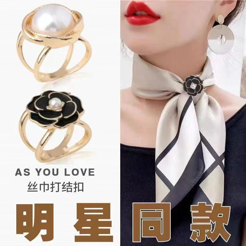 合金仿珍珠胸针 合金胸针多功能装饰扣时尚百搭丝巾扣 高档打结扣