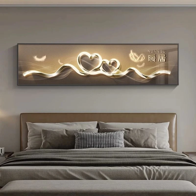 现代轻奢暖居卧室装饰画高级感主卧床头挂画客厅沙发背景墙面壁画