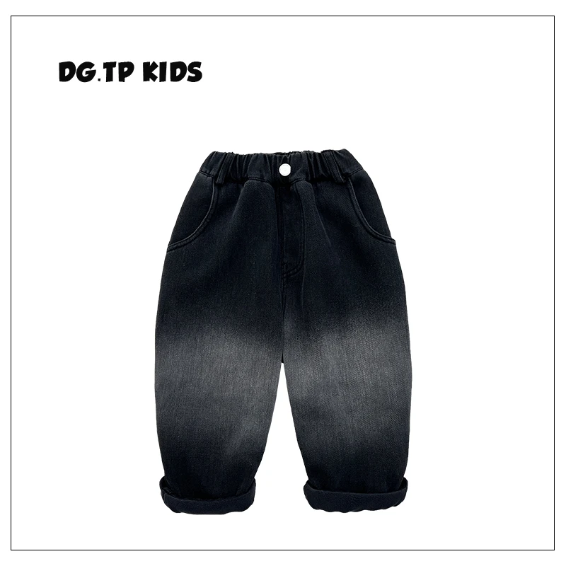 【向子】冬装儿童韩版潮流渐变复古牛仔日常百搭加绒裤子AD0148-TH3