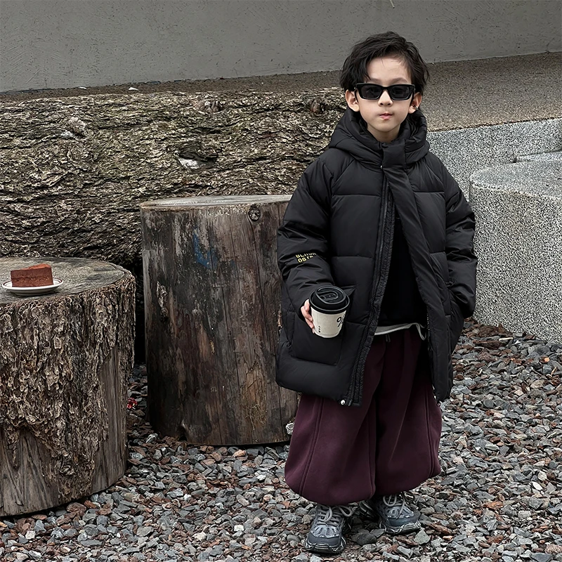 【向子】冬装儿童潮流休闲宽松连帽保暖羽绒服YY9265-DK2