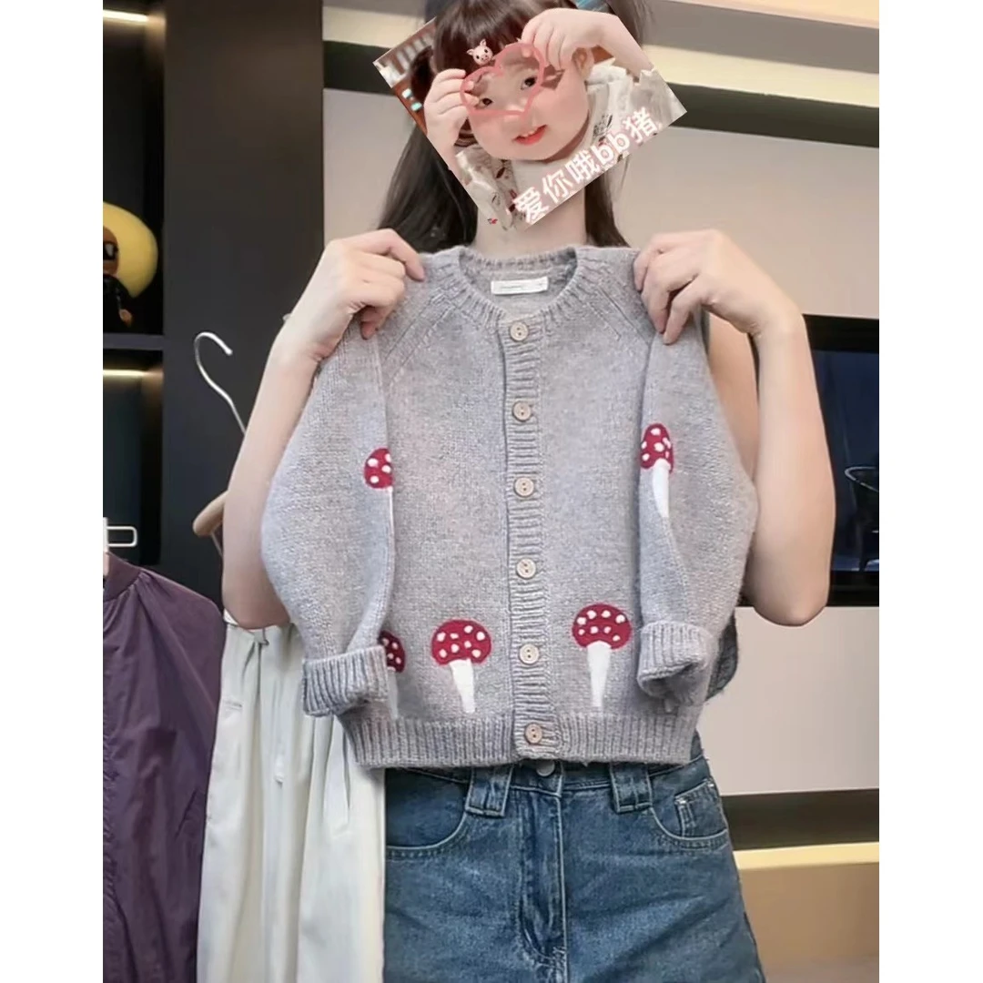 【Umi现货】2025春款韩版儿童时尚洋气卡通刺绣毛衣开衫外套MPG5207