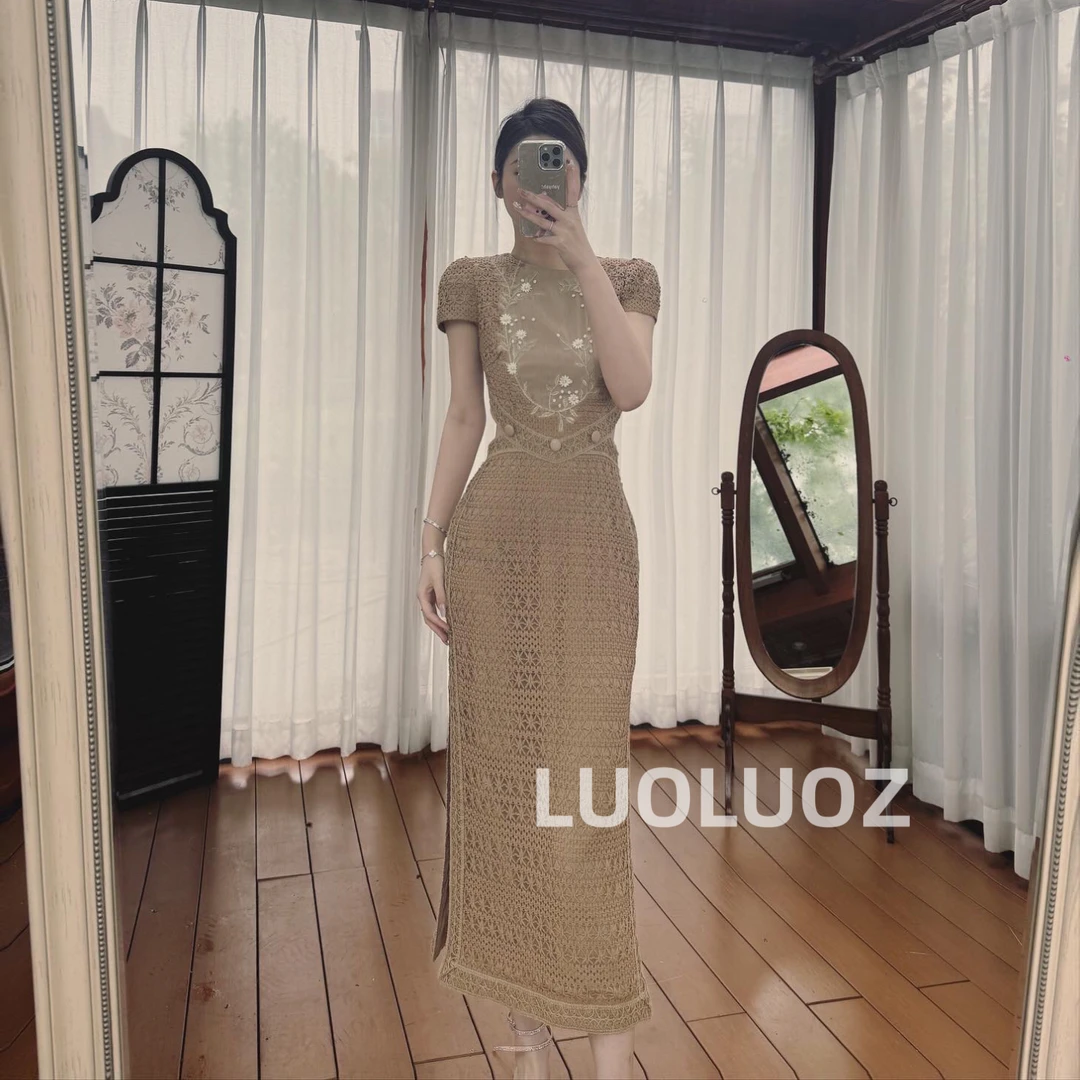 【现货】LUOLUOZ【闪耀之夜】高级设计感小众优雅收腰御姐气质连衣裙