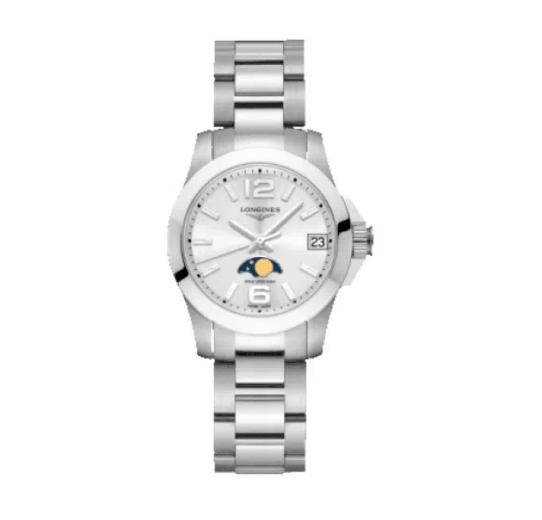 99新 Longines/浪琴 康卡斯石英月相/公价6900/29.5mm