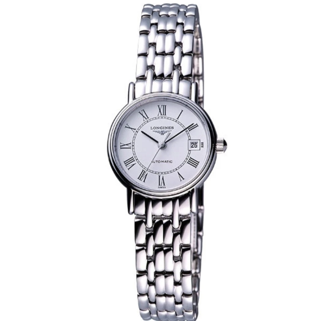 99新 Longines/浪琴 女表/瑰丽/白盘罗马/25.5/公价11100/带证书