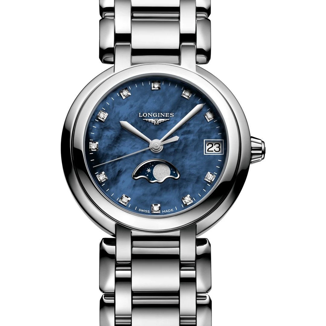 99新 Longines/浪琴 心月/蓝贝母钻月相/30.5mm/公价13300