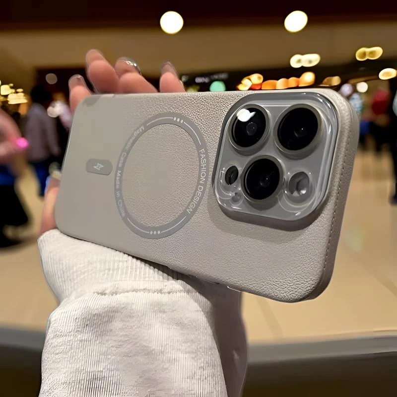 新款荔枝纹理适用iphone15手机壳1214promax磁吸13全包保护套