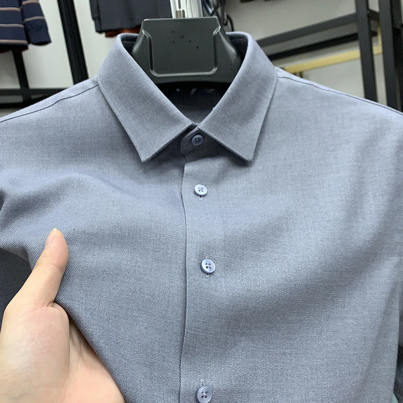 Zero Degree North高级感长袖衬衫春秋季商务休闲男士衬衣免烫