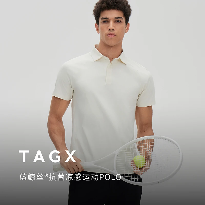 探观蓝鲸丝翻领POLO衫男款2025夏季新款户外速干运动男士t恤短袖