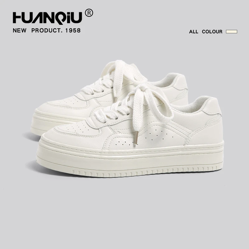 环球厚底小白鞋2025新款女鞋学生百搭运动鞋休闲鞋厚底板鞋子