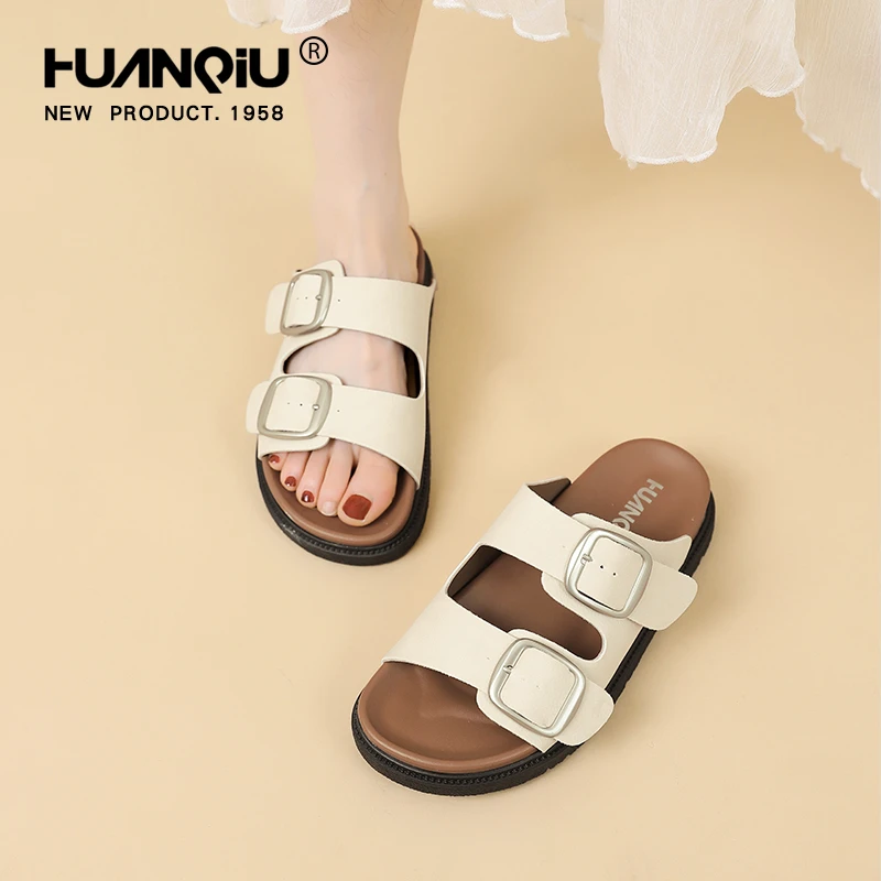 环球勃肯凉鞋女款平底时尚厚底沙滩鞋2025新款百搭懒人博肯半外穿