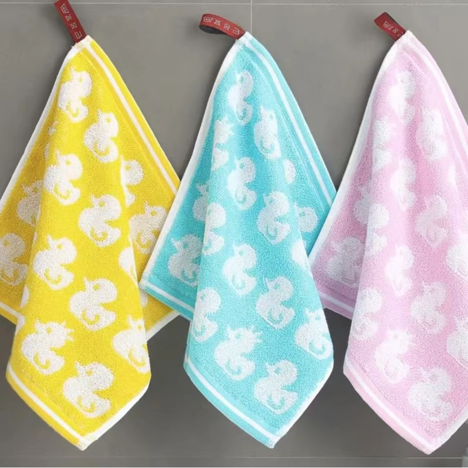 25*25全棉小方巾柔软可爱吸水家用洗脸挂式棉柔婴幼儿方形