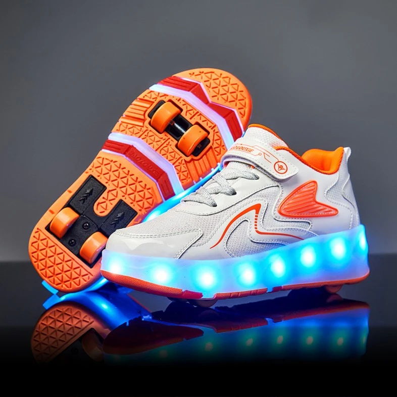 暴走鞋儿童版4轮隐藏旱冰鞋男女款小孩轮滑鞋2023秋冬加厚溜冰鞋