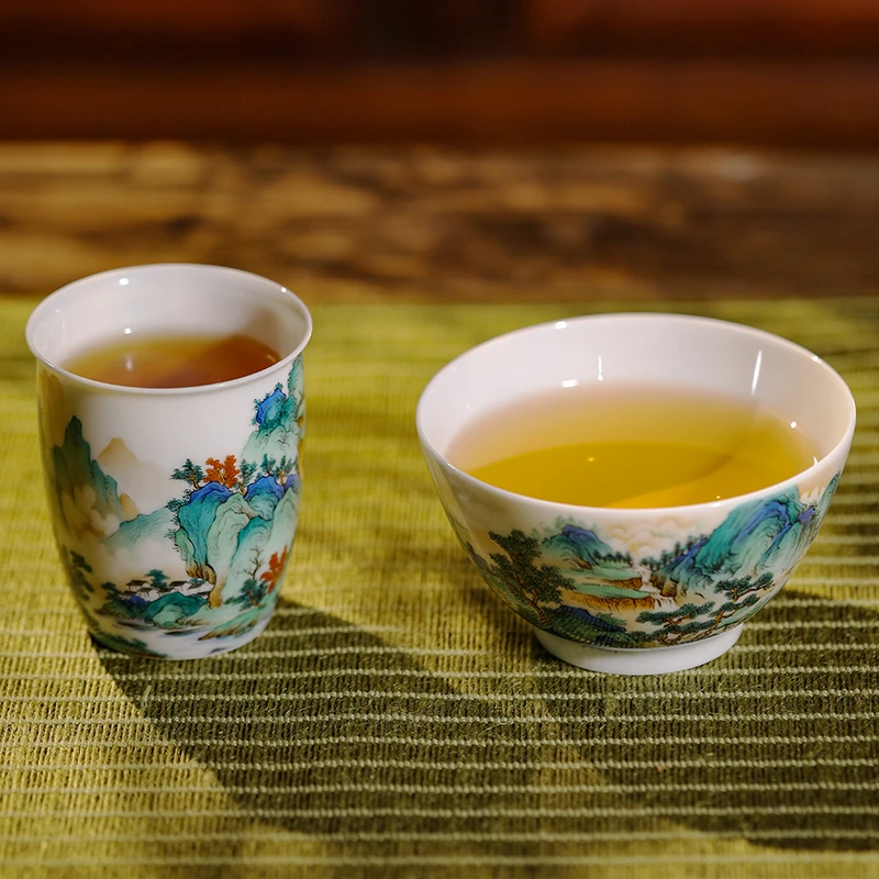观复 观山复水系列品茗杯 景德镇陶瓷茶杯主人杯 中式高货送礼