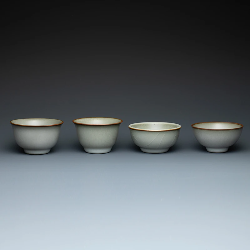 观复博物馆仿南宋官窑品茗杯 陶瓷可养开片铁胎主人杯 茶杯  茶杯