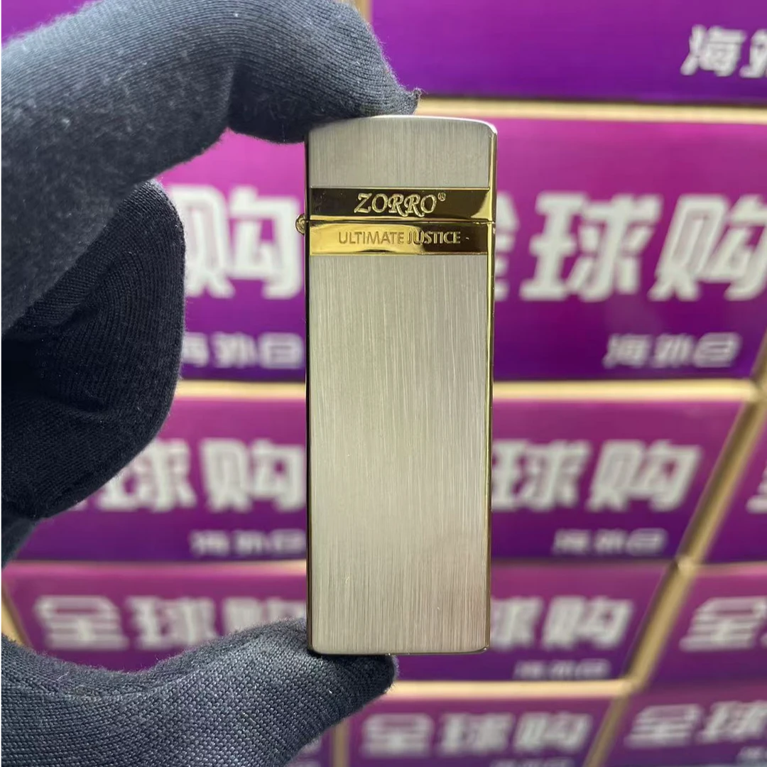 ZORRO镀金拉丝超薄窄机煤油打火机纤巧机Z735_001B不带油