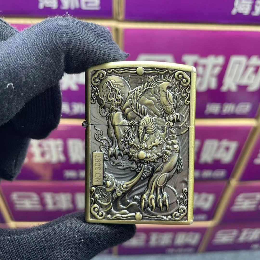 ZORRO天禄双面貔貅青铜防风煤油打火机ZK20-1礼盒版不带油