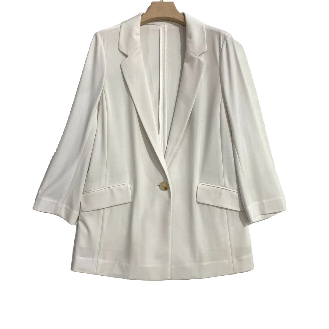 【0508】莱赛尔纯色女士西装V领一粒扣轻奢气质时尚休闲春夏季