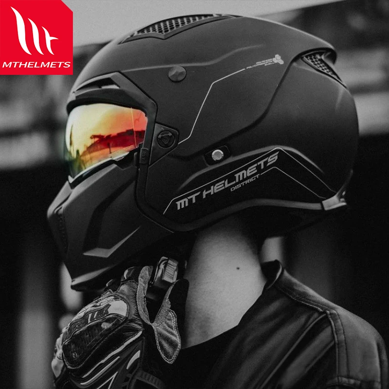 MT西班牙机车头盔四季复古街霸组合盔全盔半盔摩托车骑行战士专业