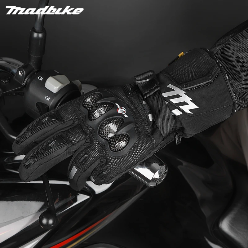 冬季摩托车骑行手套防水防风保暖长款专业机车骑行手套新手装备
