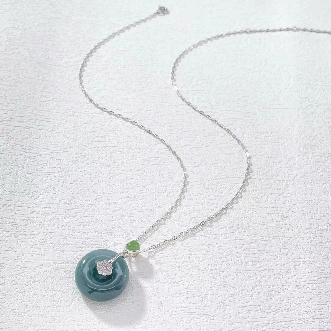 坠链均925银 木木（DK270） 46厘米 满镶如意平安扣项链