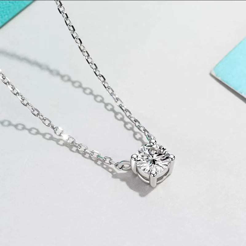 坠链均925银莫桑石 木木（MH100）预售 47厘米 50分 单钻鼻屎项链