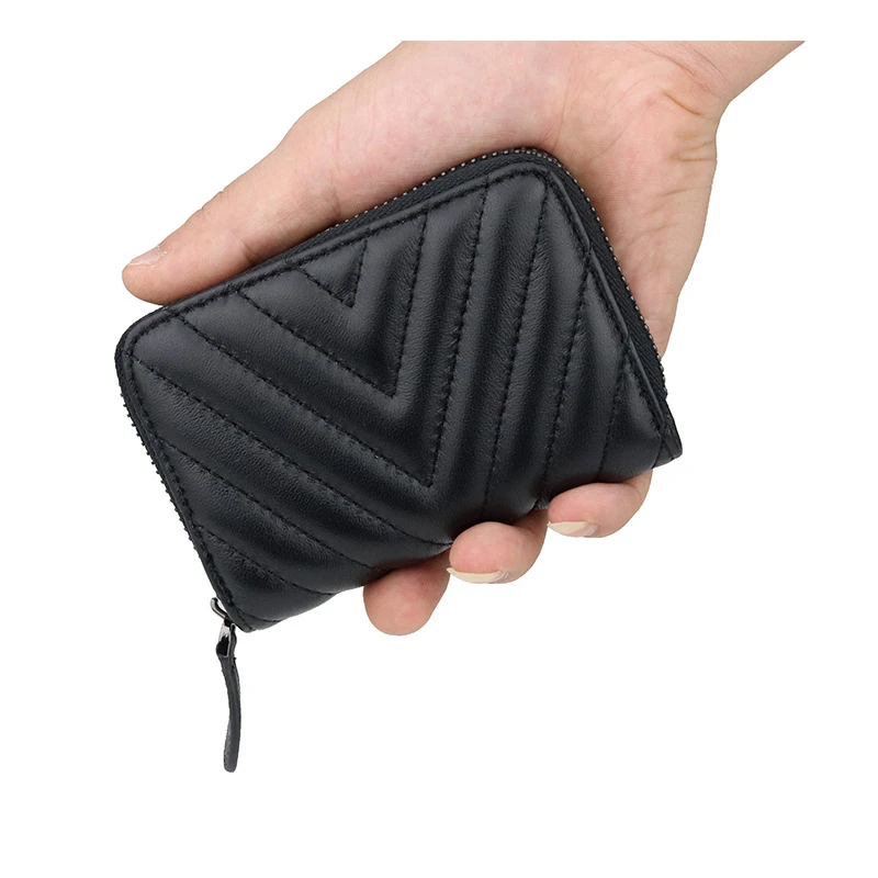 柔软羊皮一体零钱卡包时尚真皮包跨境新款硬币包钱包钱夹皮夹