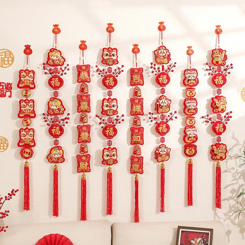 挂串春节新年醒狮蛇年创意客厅布置2025过年装饰品新年春节小挂件