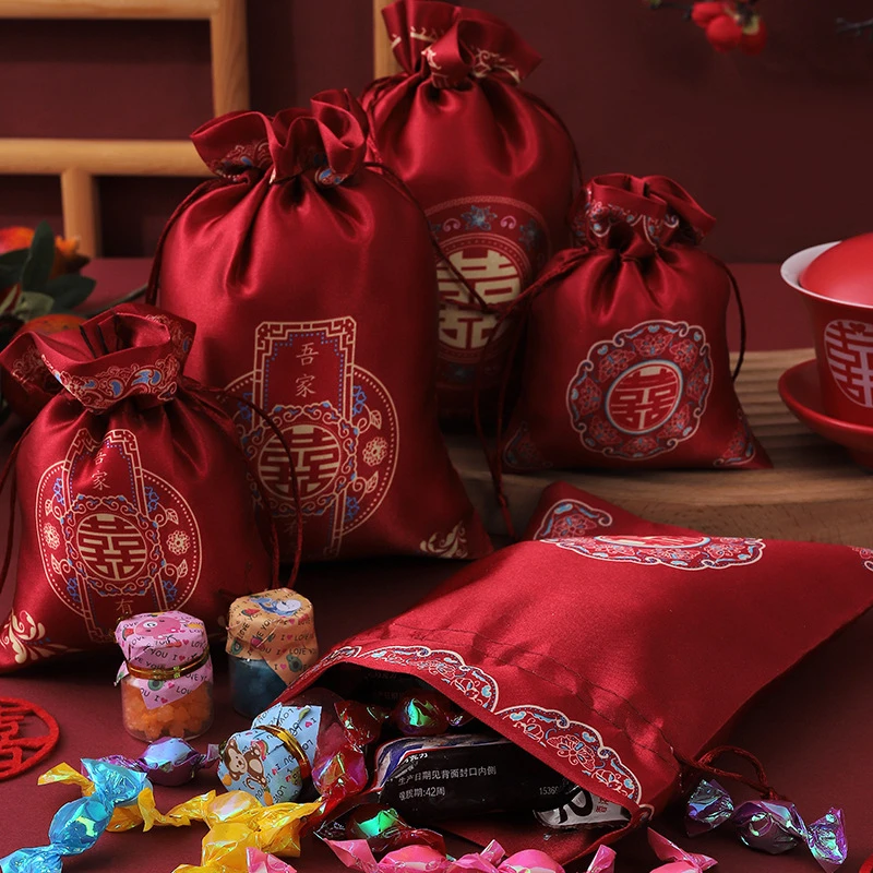 结婚专用高级感喜糖盒喜糖袋伴手礼袋子婚礼礼盒糖果布袋简单大气