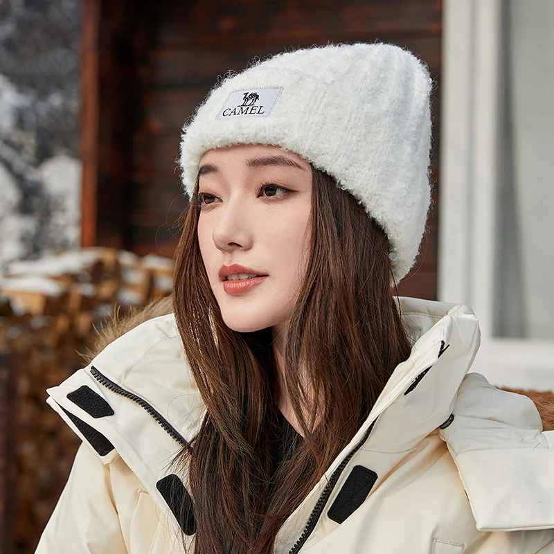 羊毛纱针织帽秋冬季新款女月子帽产后冷帽男显脸小保暖毛线帽