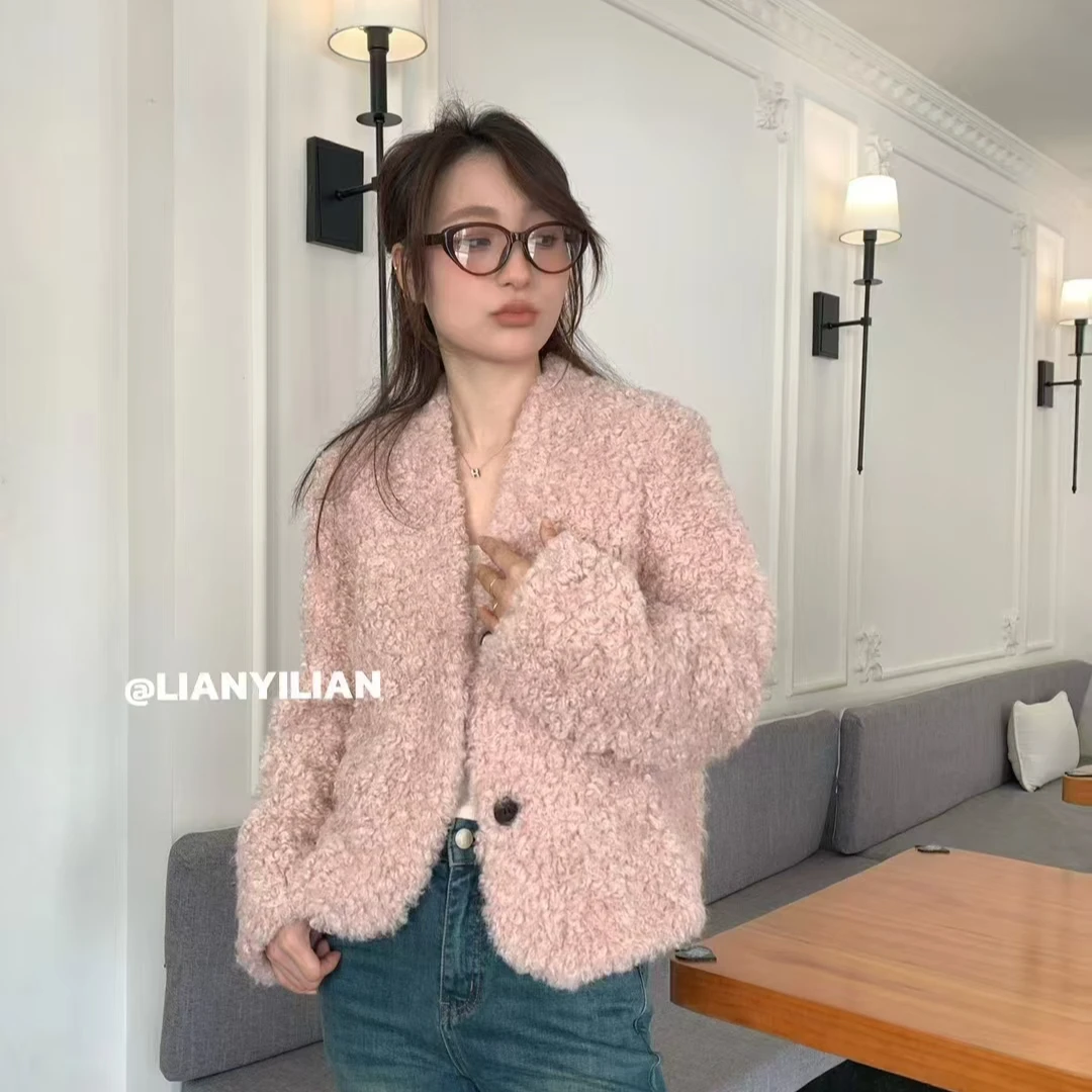 V领气质保暖厚外套【莲依莲056】