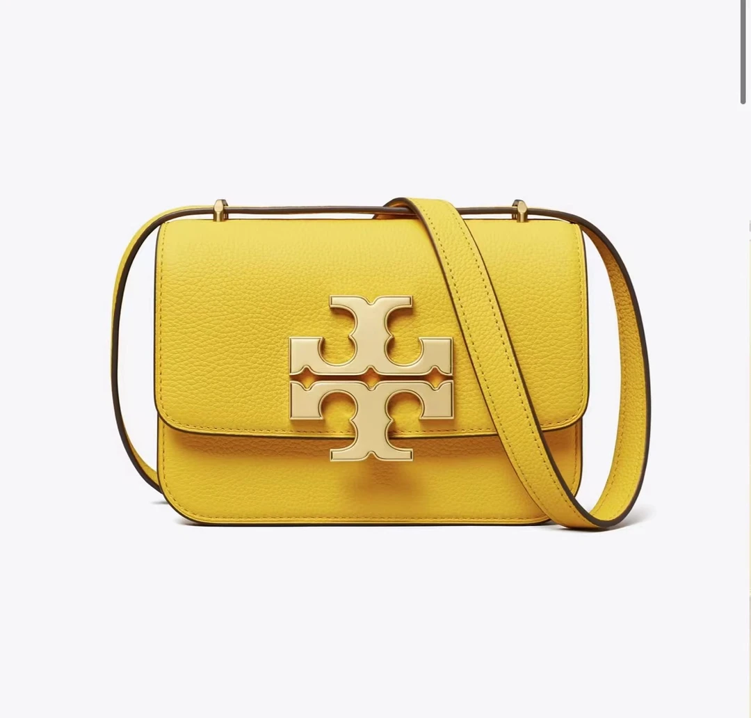 未使用 TORY BURCH/汤丽柏琦 Sadie麻麻荔枝纹小金砖单肩斜挎