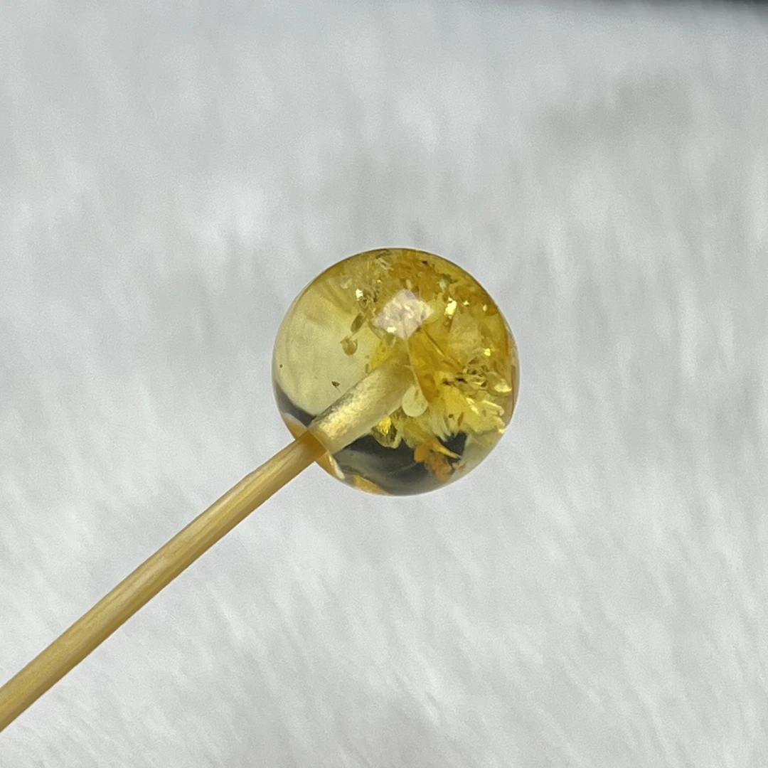 花珀苹果珠天然原矿琥珀手串DIY手链佛珠项链配饰多宝配件