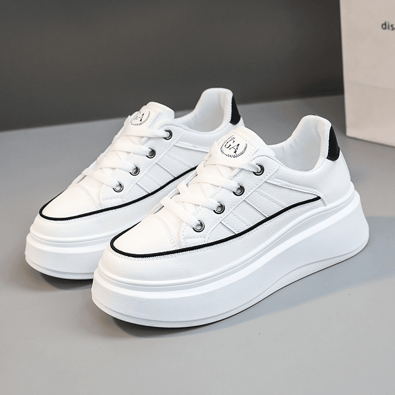 新款休闲女鞋2024秋季透气纯色增高厚底板鞋百搭爆款SH710//C