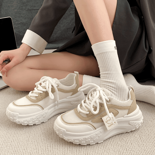 小个子增高厚底老爹鞋女夏季2024新款百搭网面透气休闲JC51//C