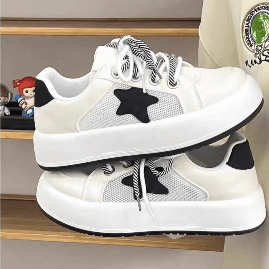 2024夏季新款韩版ins潮百搭厚底网面透气女鞋休闲鞋小白鞋X-25//C