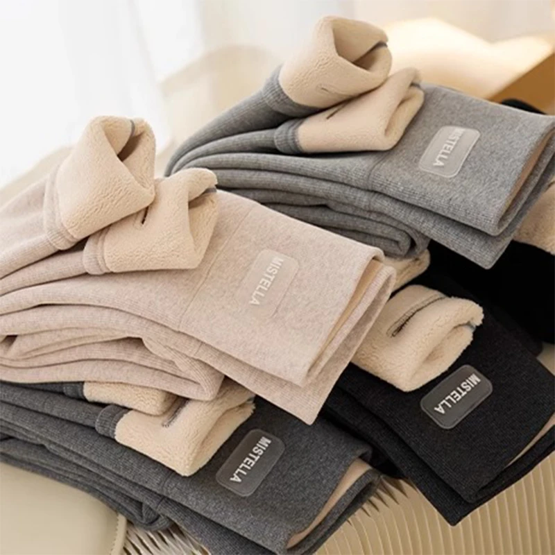 灰色加绒打底棉裤女外穿秋冬季2025新款特厚加厚羊羔绒裤保暖秋裤