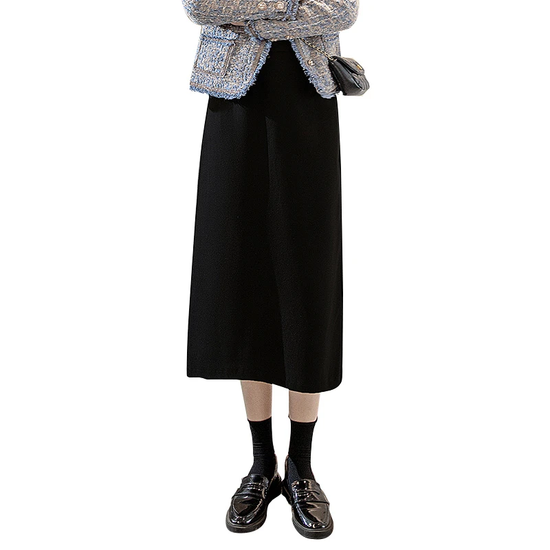 丝柏舍2025流光风秋季新款女高腰显瘦纯色中长半身裙S33B4083B