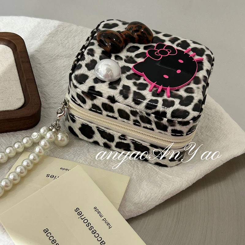 首饰盒/箱 韩式新款可爱kitty豹纹首饰盒