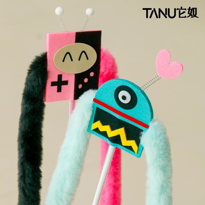 TANU新款加长毛条逗猫棒铃铛流苏逗猫棒宠物自嗨玩具猫咪用品