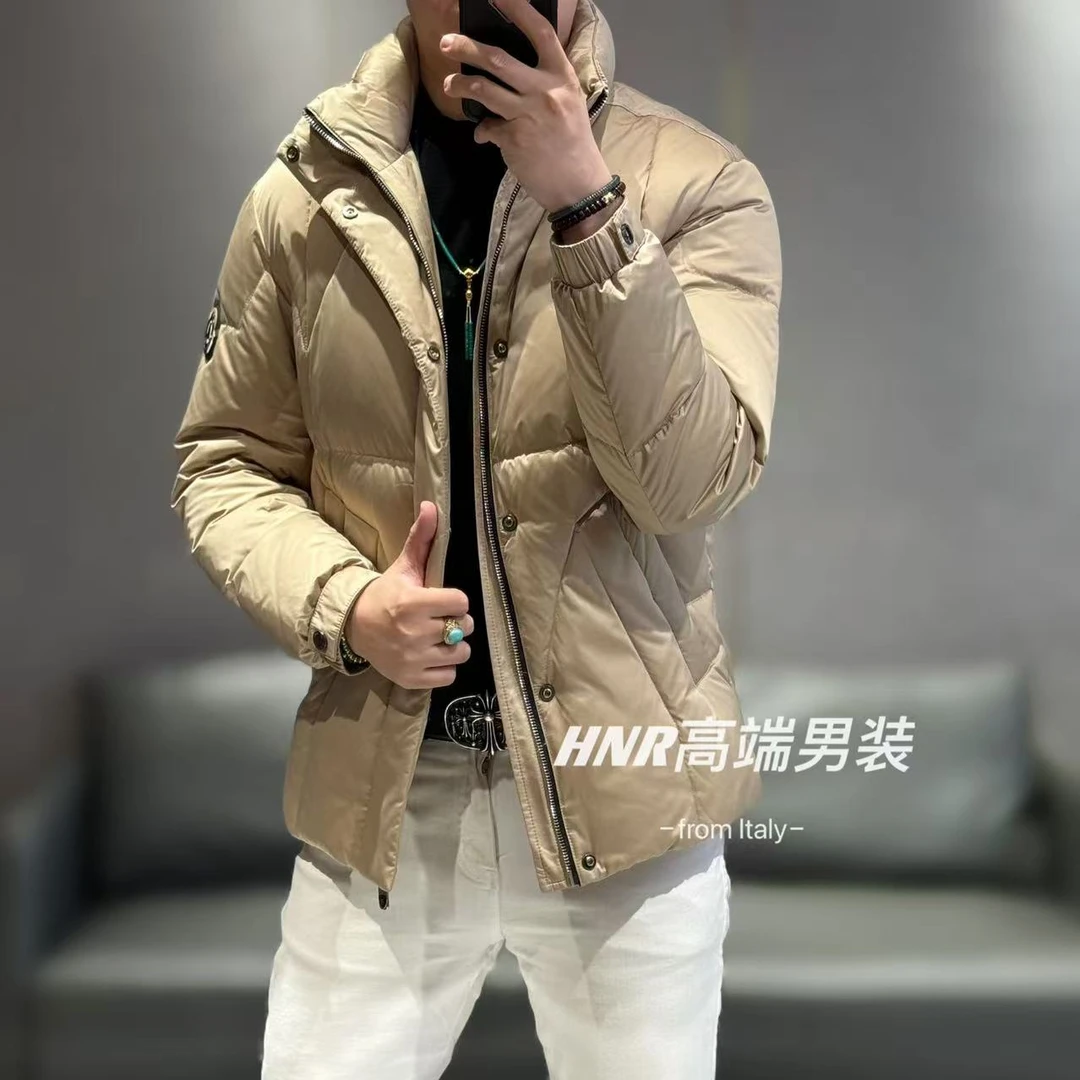 高级感纯色秋冬新款高端男士时尚简约百搭休闲羽绒服R019