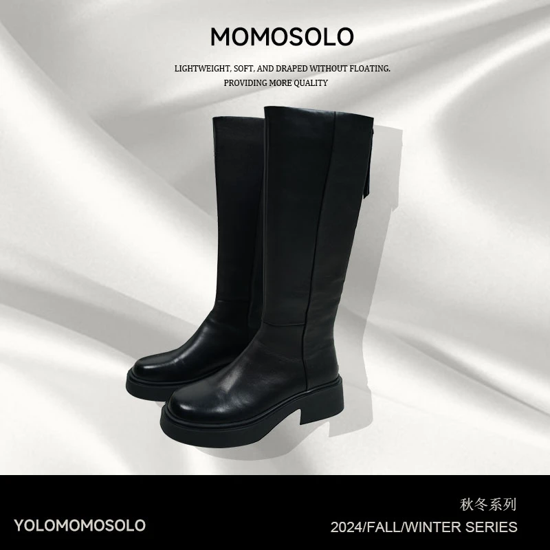 MOMOSOLO靴子时尚百搭真皮YM319