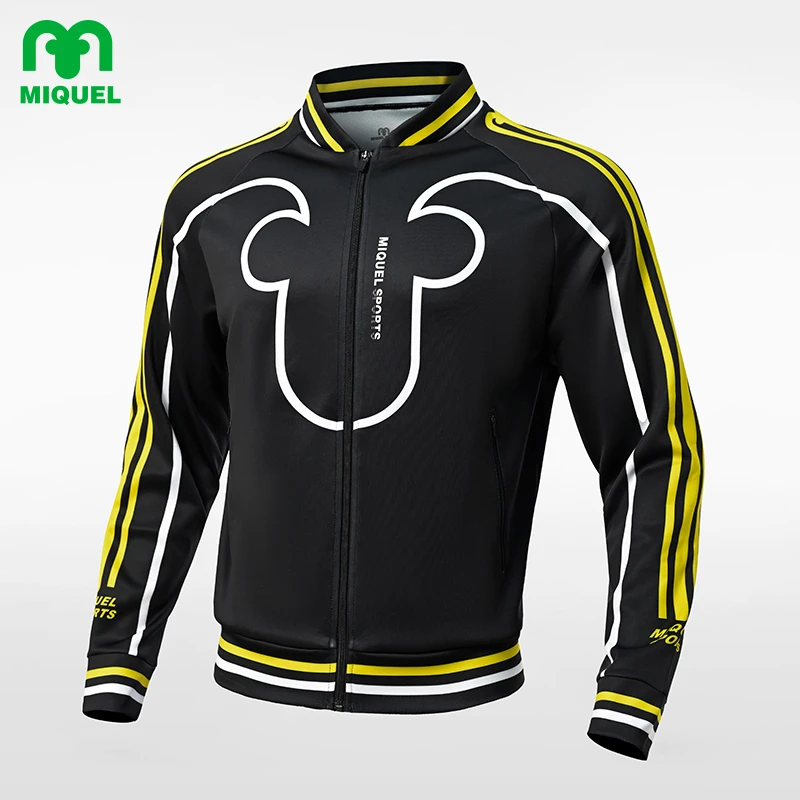 MIQUEL米盖尔棒球领长袖外套时尚运动印花休闲男女款上衣防风春秋