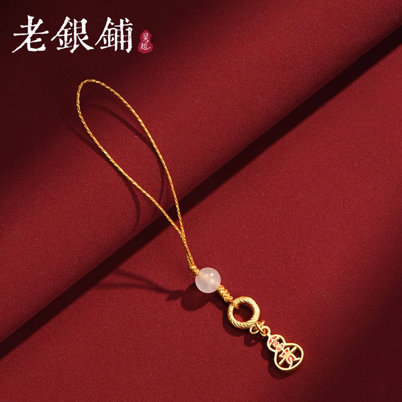 吴越老银铺 足银珐琅银制品 999足银富贵挂件国风银配件国潮精致