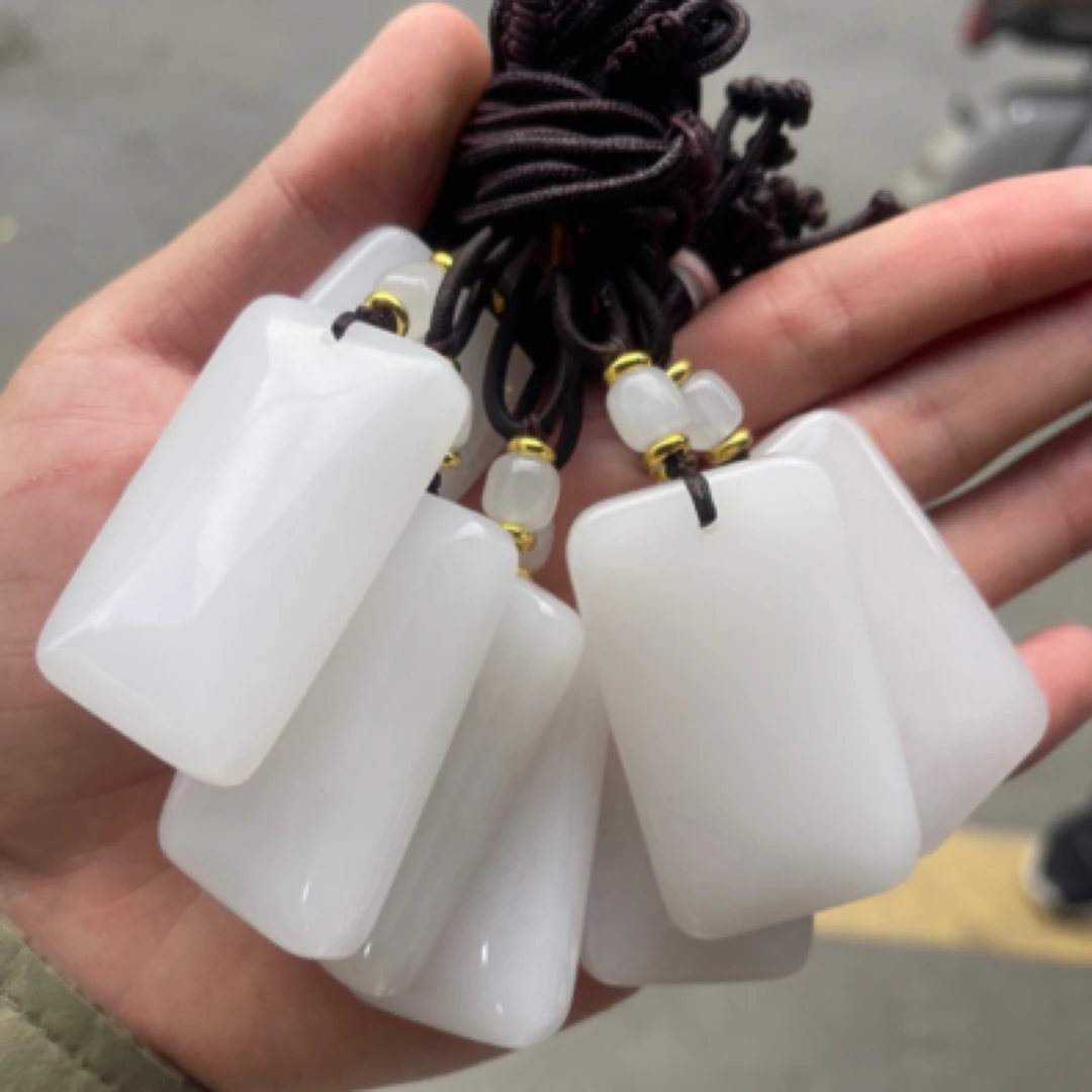 【高端无事牌玉顶珠吊坠大面包牌】天然玉石百搭拍一发一