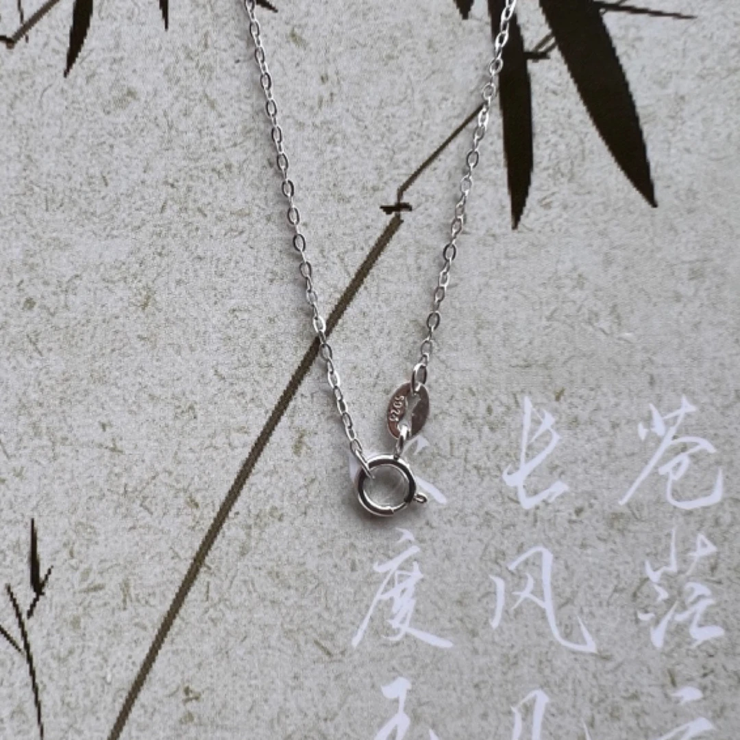 【s925银链子】通体银园口式链子百搭时尚